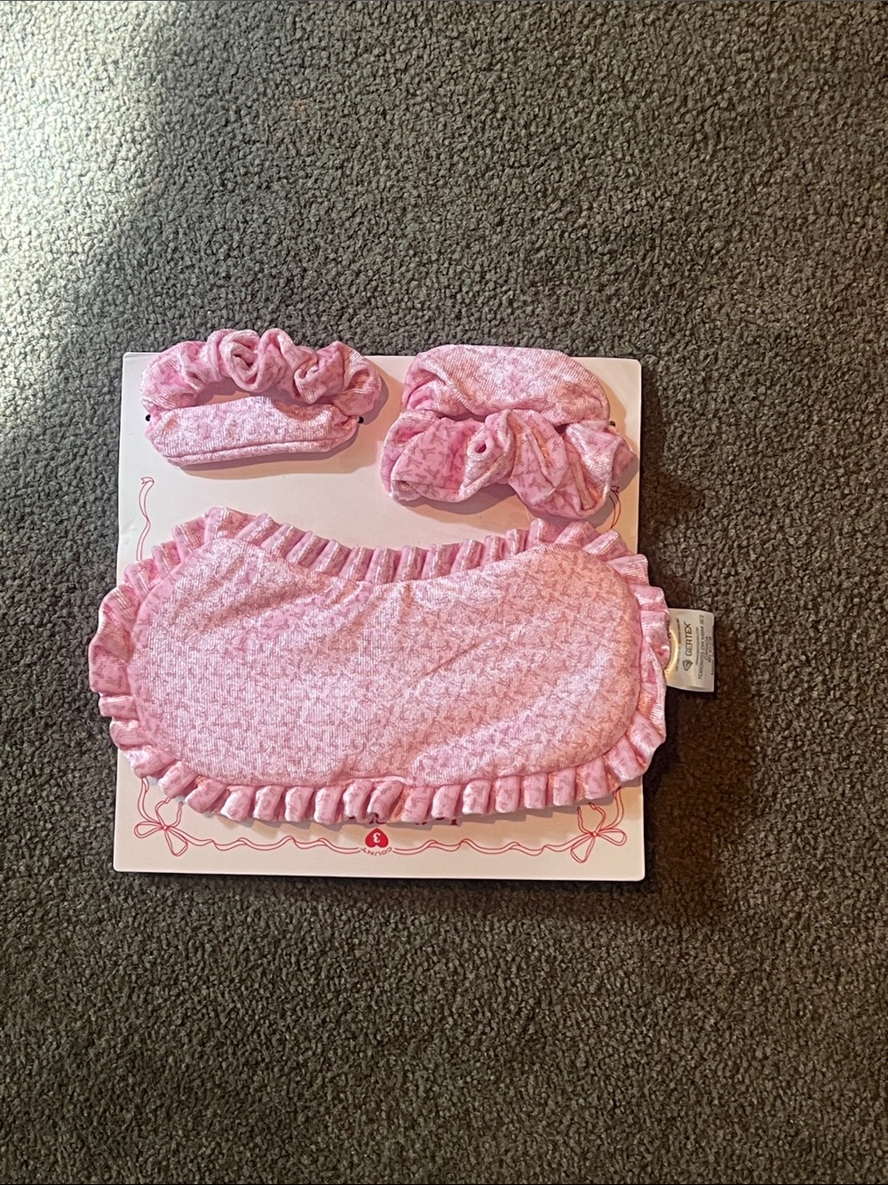 Pink Kids Sleep Mask and Hair Accessory Set